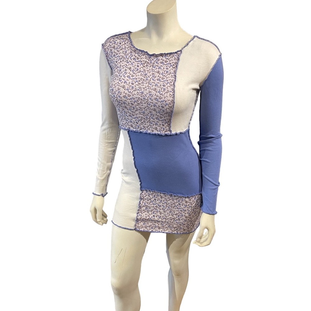 Patchwork Floral Mini Dress - image 2